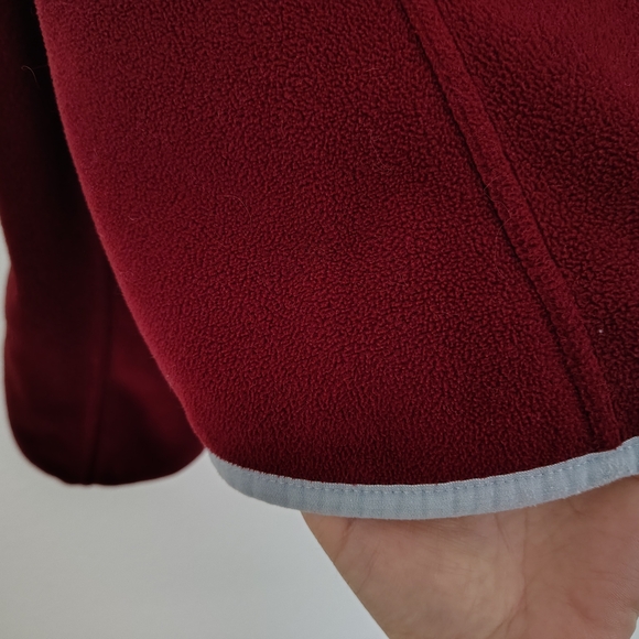 L.L.Bean Polartec Fleece Jacket – Burgundy Hooded Full Zip Men’s Medium Vintage - Picture 16 of 16